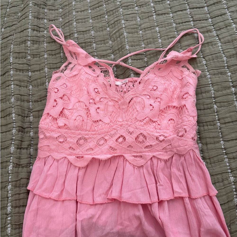 Dry Goods Pink Lace Tank Top